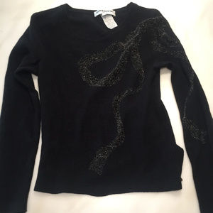 vintage wool cashmere sweater offset sparkle  mesh